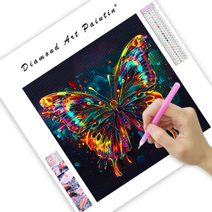 MultiColored Butterfly - Diamond Painting