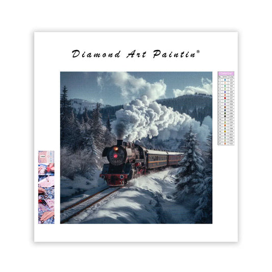 Steam Train Winter - Diamond Painting