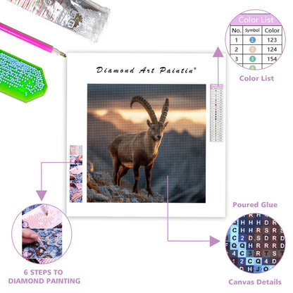 Ibex on Ridge - Diamond Painting