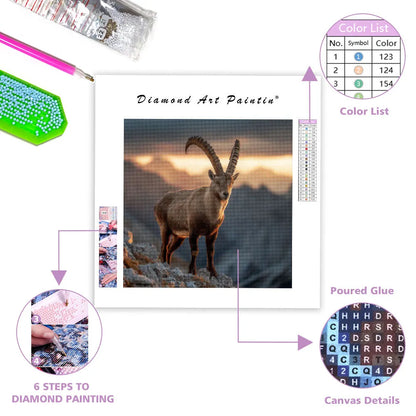 Ibex on Ridge - Diamond Painting