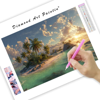 Tropical Island View - Diamond Painting