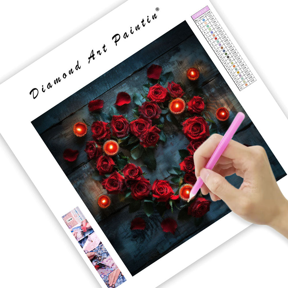 Roses Heart - Diamond Painting