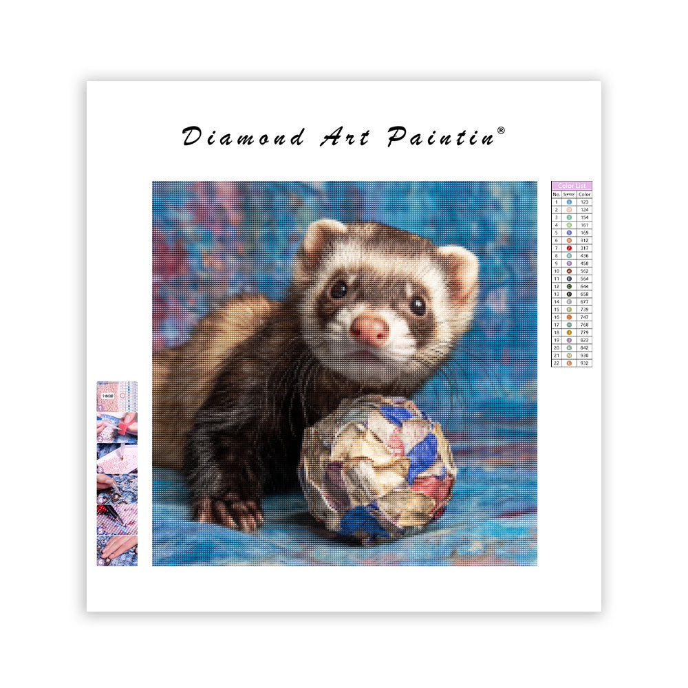 Ferret Playing - Diamond Painting