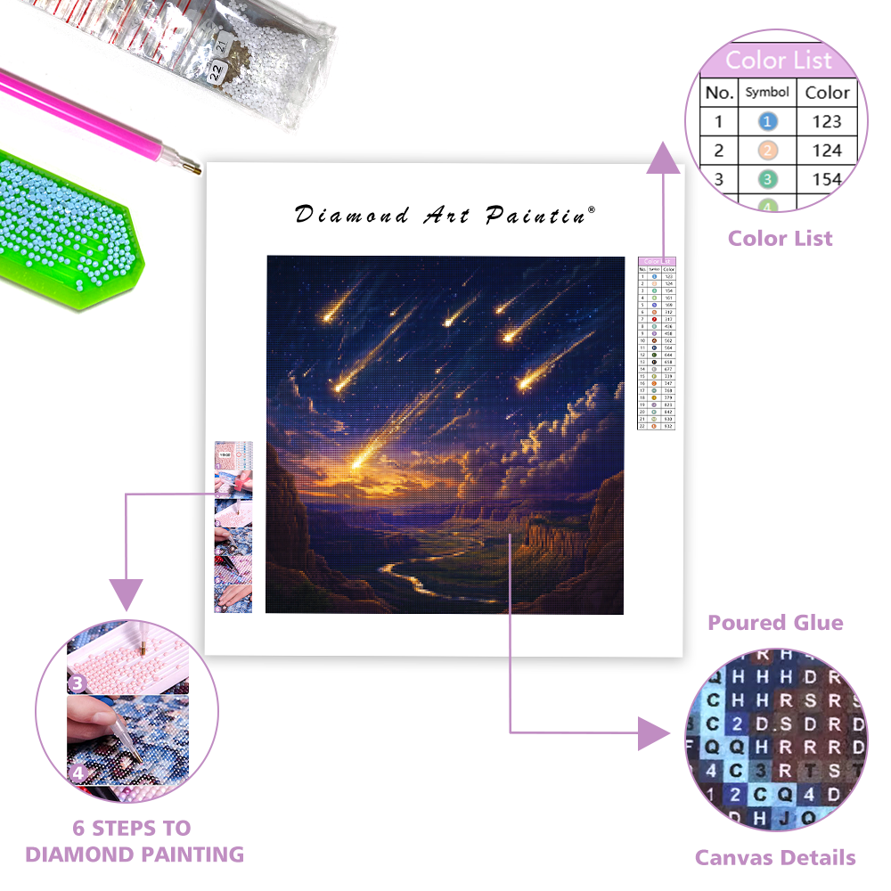 Meteor Shower in the Sky - Diamond Painting