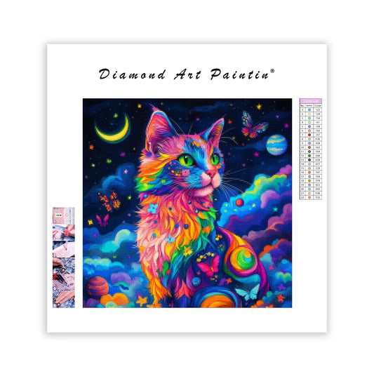 Rainbow Magic Cat - Diamond Painting