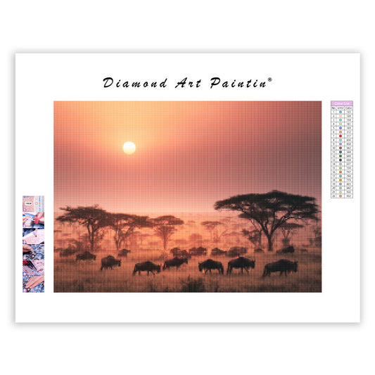 Sunrise Over the Serengeti - Diamond Painting