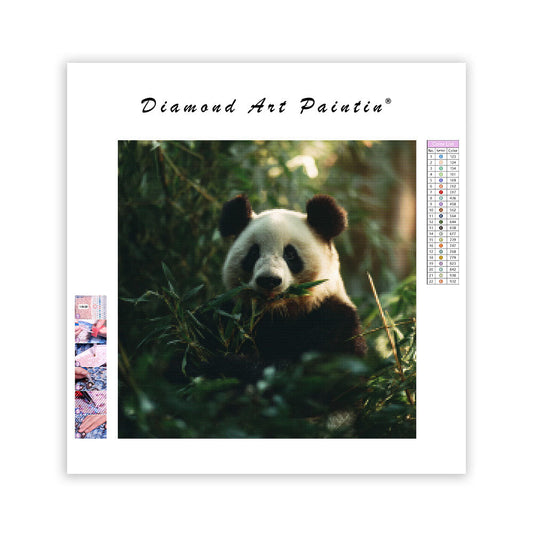 Panda Eating Bamboo - Diamond Painting