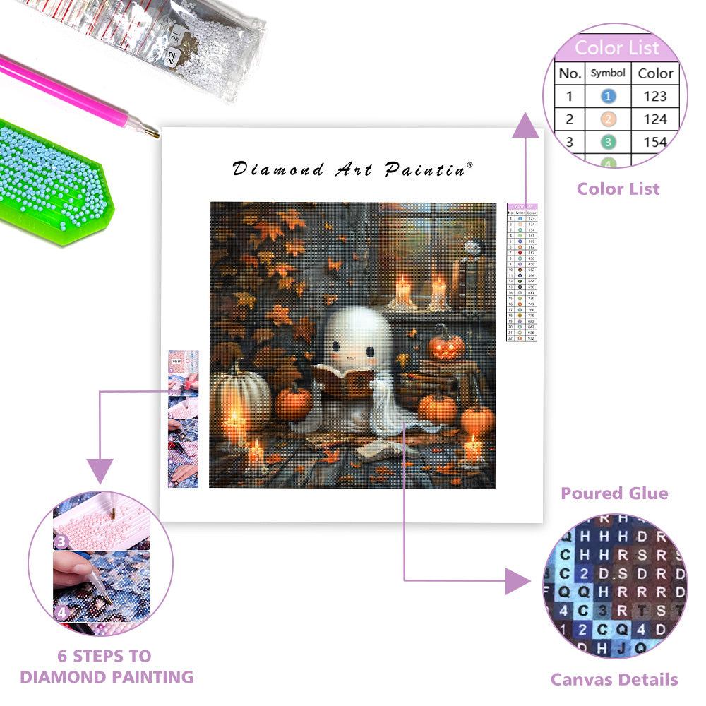 The Reading Ghost - Diamond Painting