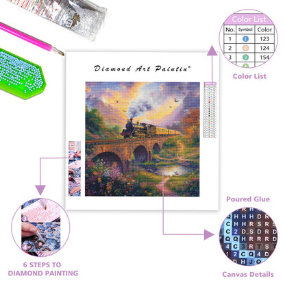 Vintage Steam Locomotive - Diamond Painting