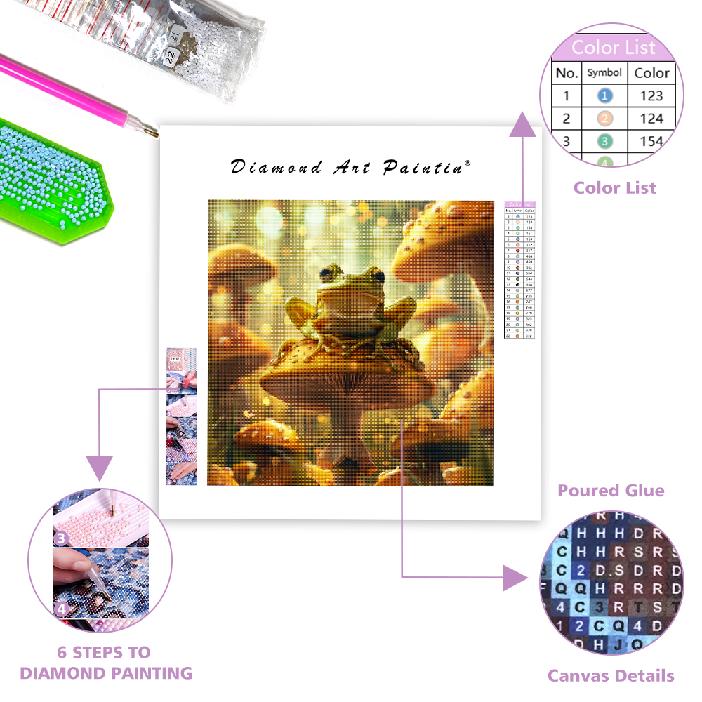 Mushroom Frog - Diamond Painting