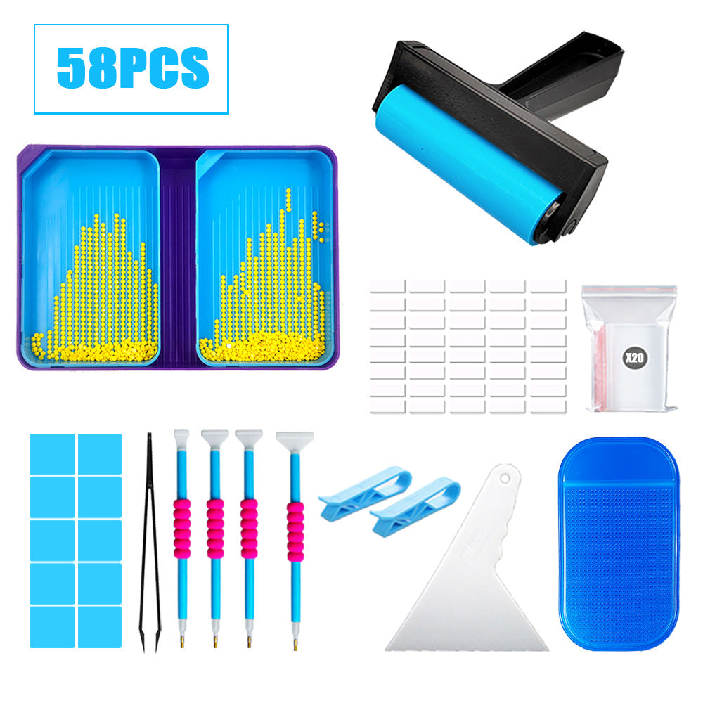 Diamond Painting Tools Funnel Dot Drill Tray Set 58-Gate Storage Box Combination - Gift
