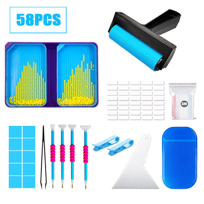 Diamond Painting Tools Funnel Dot Drill Tray Set 58-Gate Storage Box Combination - Gift