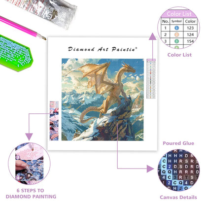 Holy Dragon On Snow Mountain - Diamond Painting