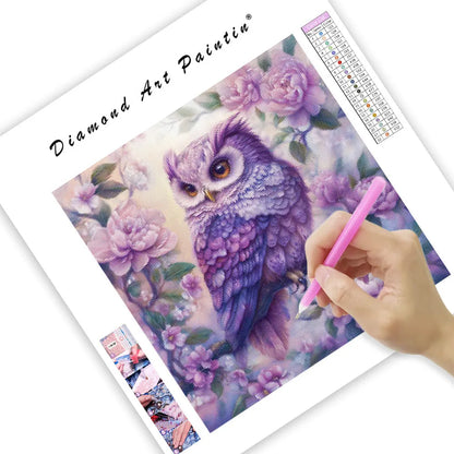 Dreamy Purple Owl - Diamond Painting