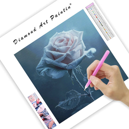 Frosted Rose Glow - Diamond Painting