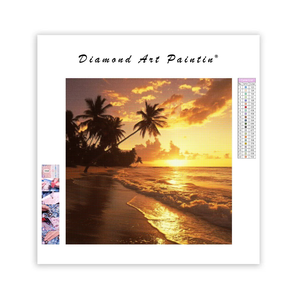 Golden Sunset Beach - Diamond Painting