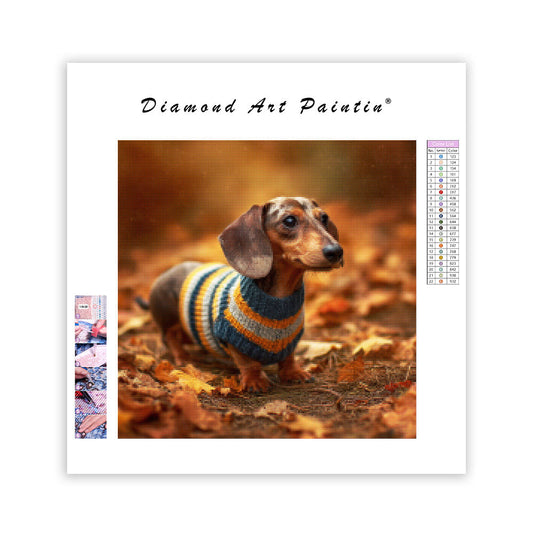 Dachshund in Sweater - Diamond Painting