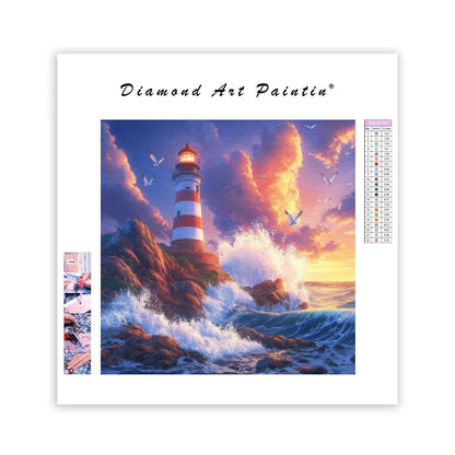 Lighthouse Sunset View - Diamond Painting