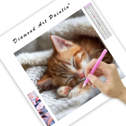 Orange Tabby Sweet Dream - Diamond Painting