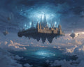 Floating Fortress Above the Ocean - Diamond Painting