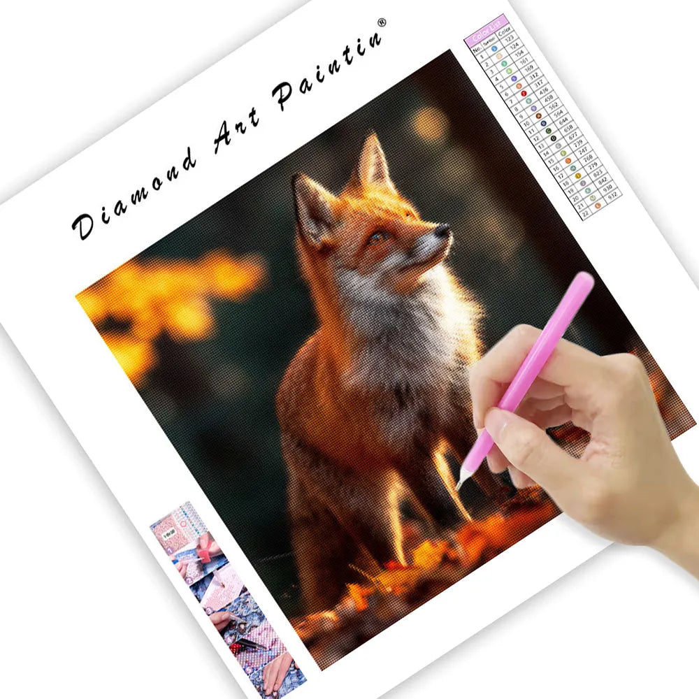 Red Fox in Autumn Forest - Diamond Painting