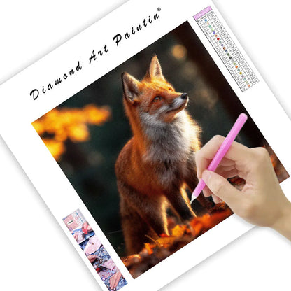 Red Fox in Autumn Forest - Diamond Painting