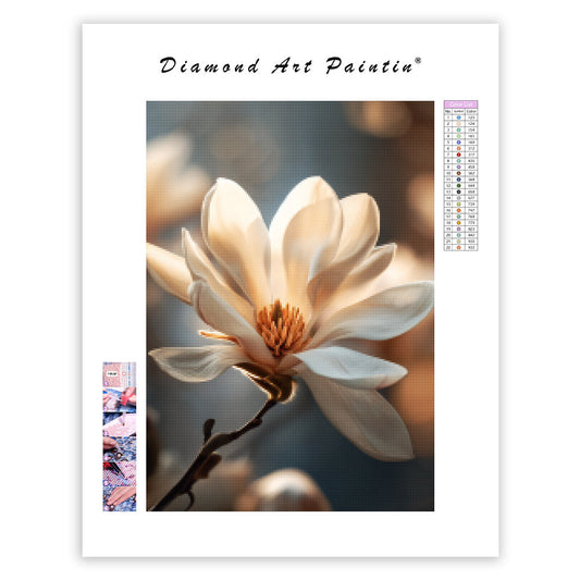 White Magnolia Soft - Diamond Painting