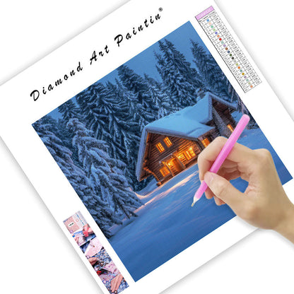 Winter Cabin Retreat - Diamond Painting
