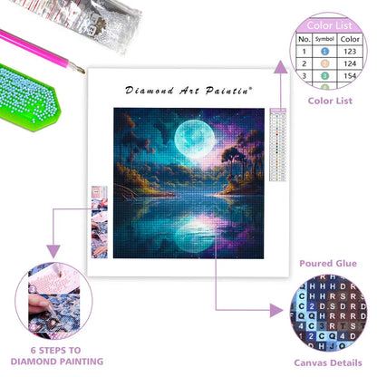 Dream Moon Lake-Diamond Painting