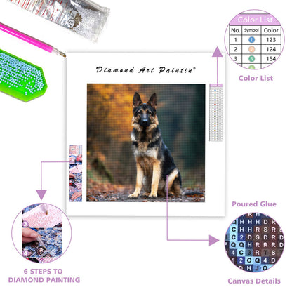 German Shepherd Vigil - Diamond Painting
