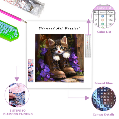Kitten in Boots - Diamond Painting