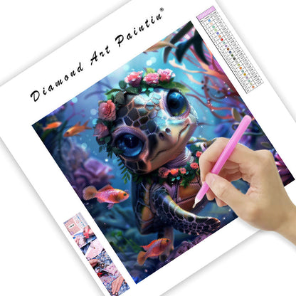 Sea Flower Baby Turtle - Diamond Painting