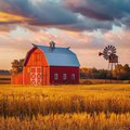 American Barn with Windmill - Diamond Painting