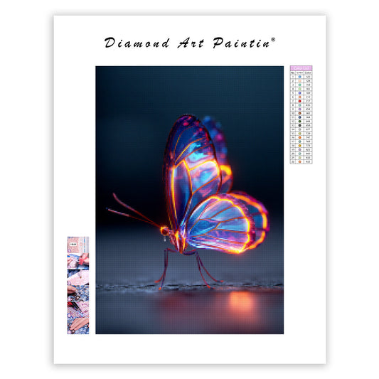 Neon Butterfly Glow - Diamond Painting
