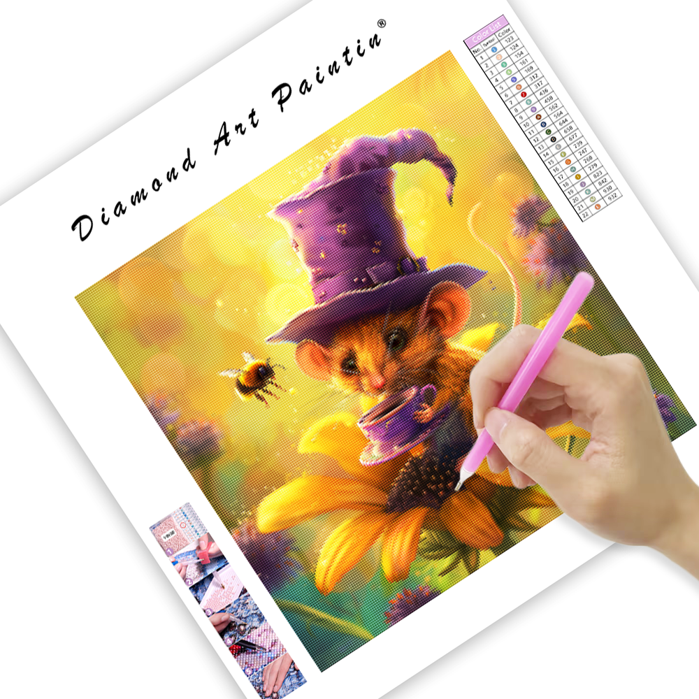 Tea Party Mouse - Diamond Painting