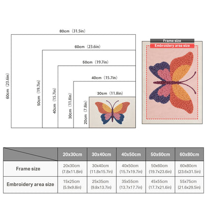 Colorful Butterfly - Punch Needle