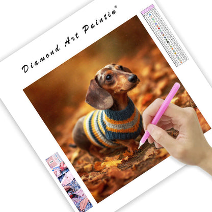Dachshund in Sweater - Diamond Painting