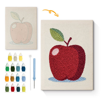 Apple Embroidery - Punch Needle