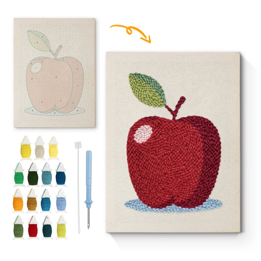 Apple Embroidery - Punch Needle