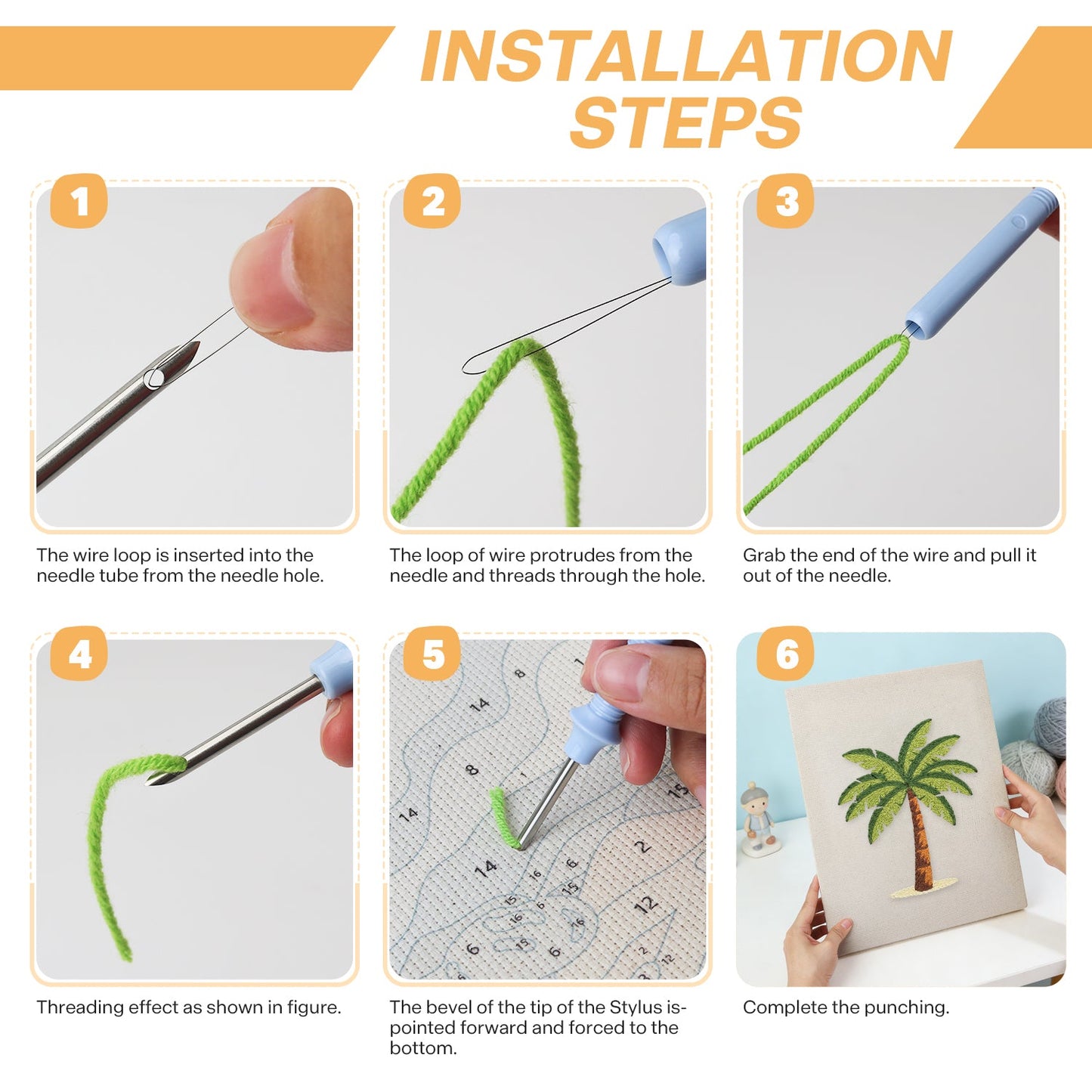 Tropical Palm Tree - Punch Needle