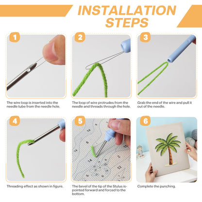 Tropical Palm Tree - Punch Needle