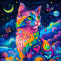 Rainbow Magic Cat - Diamond Painting