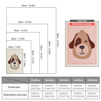Dog's Face - Punch Needle