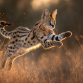 Serval Leaping - Diamond Painting