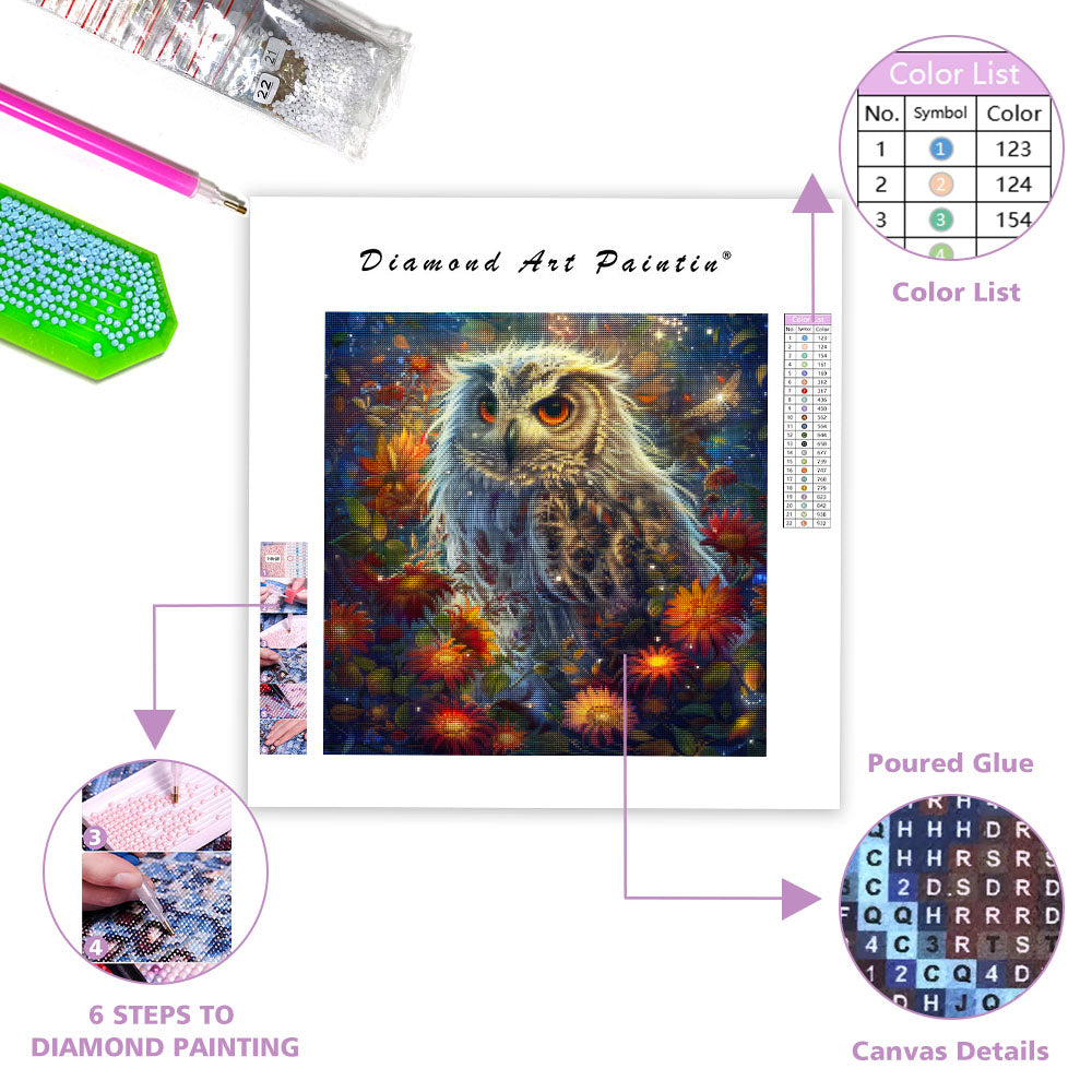 Mystic Owl Garden - Diamond Painting