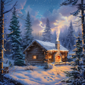 Cozy Cabin in the Woods - Diamond Painting