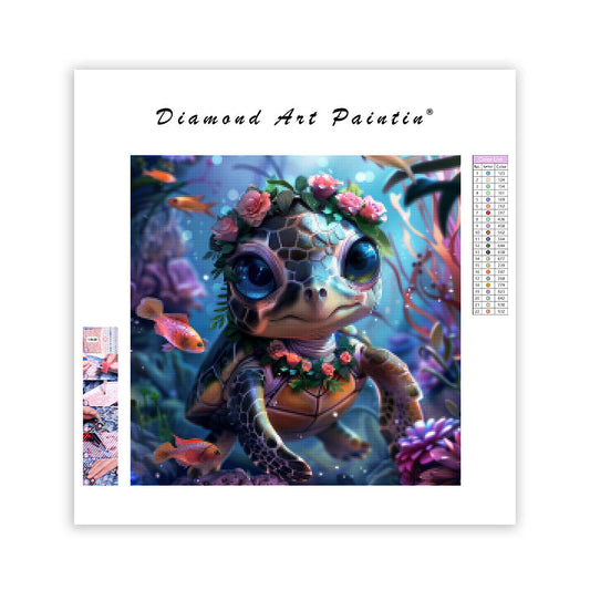 Sea Flower Baby Turtle - Diamond Painting