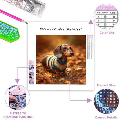 Dachshund in Sweater - Diamond Painting