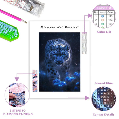 Giant Snow Leopard in Fog – Diamond Painting