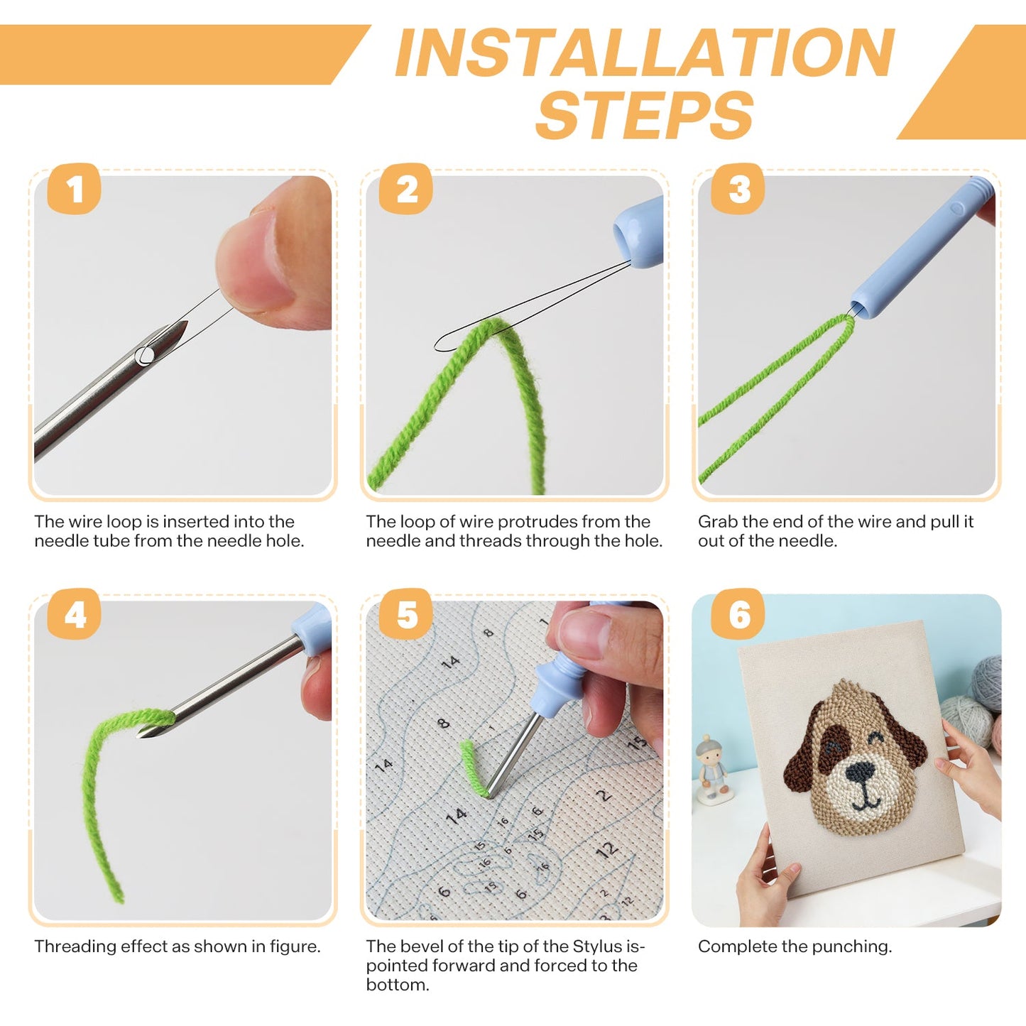 Dog's Face - Punch Needle